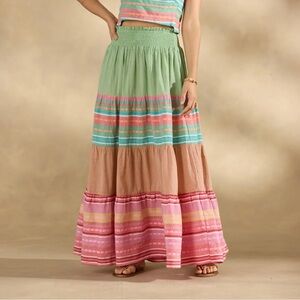 Alonissos by Pearl and Caviar - Greek Inspired Colorful Striped Maxi Skirt